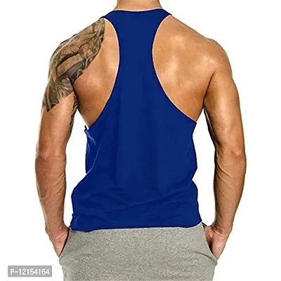 THE BLAZZE Men's Sleeveless T-Shirt Gym Tank Gym Tank Stringer Tank Tops Gym Vest Muscle Tee Gym Vest Vests Men Vest for Men T-Shirt for Men's (X-Large(40?-42""), B - Beast Royal Blue)-thumb2