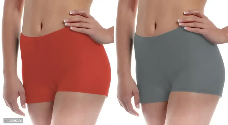 THE BLAZZE Women's Seamless Spandex Boyshort Underskirt Pant Short Leggings Pack of 2-thumb0