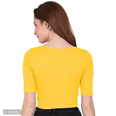 THE BLAZZE 1055 Crop Tops for Women (Medium, Yellow)-thumb3