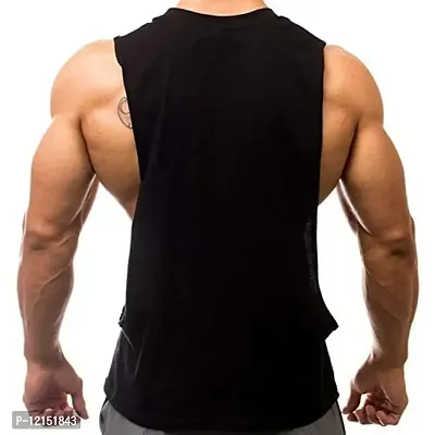 THE BLAZZE Men's Gym Tank Gym Stringer Gym Tank Stringer Bodybuilding Tank Tops Gym Vest Muscle Tee for Men (Small(36?/90cm - Chest), Black)-thumb2