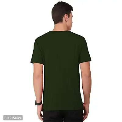 THE BLAZZE 0017 Men's Round Neck Half Sleeve Cotton T-Shirt for Men (X-Large(40?-42""), E - Green)-thumb2