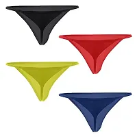 THE BLAZZE Men's Cotton Thongs (Pack of 4) (QW-100_Color May Vary_Large)-thumb1