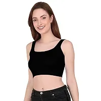 THE BLAZZE 1044 Sexy Women's Tank Crop Tops Bustier Bra Vest Crop Top Bralette Blouse Top for Womens (Medium, Black)-thumb3