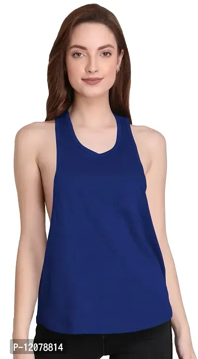 THE BLAZZE 1005 Women's Cotton Racerback Tank Top (Small(30""-32""), Royal Blue)-thumb4