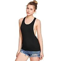 THE BLAZZE Women's Sleeveless Loose Fit Racerback Yoga Workout Tank Top (L, Black+Grey)-thumb1