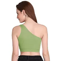THE BLAZZE Women's Sleeveless Crop Tops Sexy Strappy Tees (XX-Large, Light Green)-thumb1