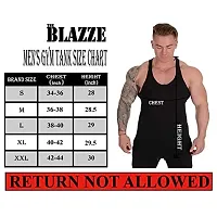 THE BLAZZE 0038 Men's Sleeveless T-Shirt Gym Tank Gym Stringer Tank Tops Muscle Gym Bodybuilding Vest Fitness Workout Train Stringers (Medium, Red)-thumb4