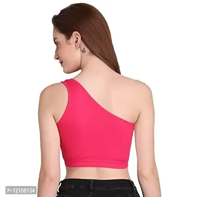 THE BLAZZE Women's Sleeveless Crop Tops Sexy Strappy Tees (X-Small, Dark Pink)-thumb2