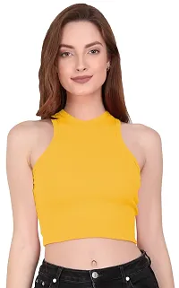 THE BLAZZE 1025 Women's Summer Basic Sexy Strappy Sleeveless Racerback Camisole Crop Top Top (Medium, Color_05)-thumb3