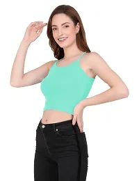 THE BLAZZE 1002 Women's Sleeveless Crop Tops Sexy Strappy Tees (Medium(32""-34""), S - Mint)-thumb4