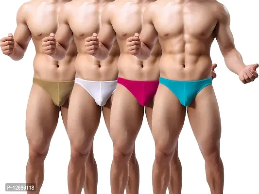 THE BLAZZE Men's Cotton Thongs (Pack of 4) (QW-100_Color May Vary_XX-Large)