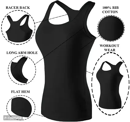 THE BLAZZE Women's Rib Racerback Tank Top (S, Light Orange)-thumb3