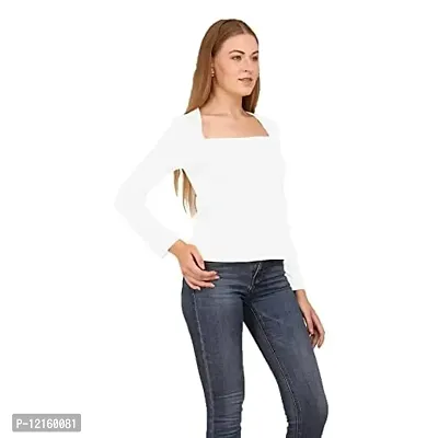 THE BLAZZE 1414 Women's Stylish Western Square Neck Full Sleeves Women's Top (XS, Color_02)