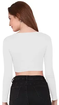 THE BLAZZE 1109 Women's V Neck Crop Top-thumb1