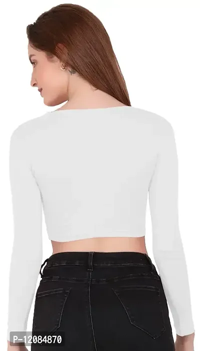 THE BLAZZE 1109 Women's V Neck Crop Top-thumb2