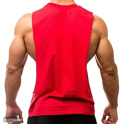 THE BLAZZE Men's Gym Tank Gym Stringer Gym Tank Stringer Bodybuilding Tank Tops Gym Vest Muscle Tee for Men (Medium(38rdquo;/95cm - Chest), Red)-thumb2