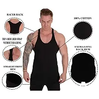 THE BLAZZE 0038 Men's Sleeveless T-Shirt Gym Tank Gym Stringer Tank Tops Muscle Gym Bodybuilding Vest Fitness Workout Train Stringers (Large, Color_02)-thumb3