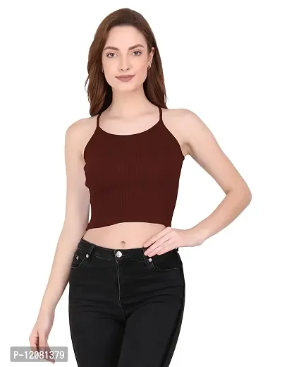 THE BLAZZE 1002 Women's Crop Top (2XL, Brown)-thumb3