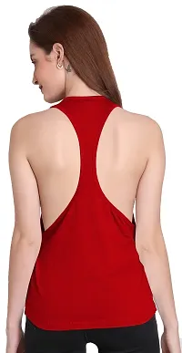 THE BLAZZE 1005 Women's Cotton Racerback Tank Top (Large(34?-36""), C - Red)-thumb3