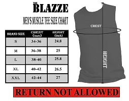 THE BLAZZE-Mens-Stringers-Muscle-TEE(Black+Dark Grey) Pack of 2 (L - 90cm - 40inch)-thumb2