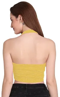 THE BLAZZE 1294 Crop Top for Women (X-Large, Yellow Melange)-thumb2