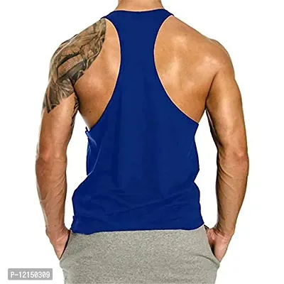 THE BLAZZE Men's Bodybuilding Gym Solid Color Tank Top Stringers (S, Royal Blue)-thumb3