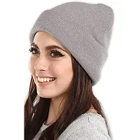 THE BLAZZE 2015 Unisex Winter Cap (Free Size, Grey)-thumb2