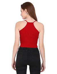 THE BLAZZE 1002 Women's Sleeveless Crop Tops Sexy Strappy Tees (X-Large(36?-38""), E - Red)-thumb2