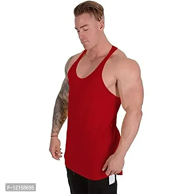 THE BLAZZE 0038 Men's Sleeveless T-Shirt Gym Tank Gym Stringer Tank Tops Muscle Gym Bodybuilding Vest Fitness Workout Train Stringers (Large, Color_02)-thumb3