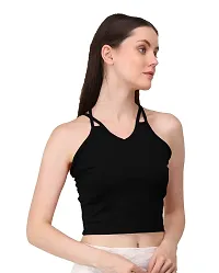 AD2CART A1682 Women's Basic Solid V Neck Crop Top for Women Stylish Western-thumb2