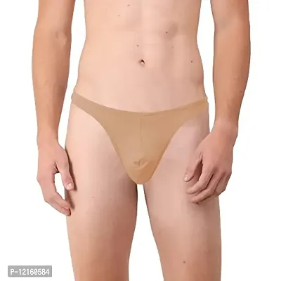 AD2CART A0010 Men's G-String Thong Thongs Sexy Low Mid High Rise Thongs Sexy Underwear Thongs for Men(XL, Beige)-thumb0