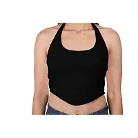 AD2CART A1589 Women's Casual Stretchy Halter Neck Sleeveless Crop Top (M, Color_01)-thumb4