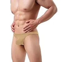 THE BLAZZE Men's Cotton Spandex Thong (X-Large-(38""/95cm), Beige)-thumb2