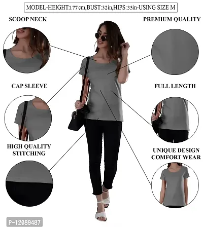 AD2CART A5014 Women's Scoop Neck Cap Sleeve T-Shirts for Women-thumb5