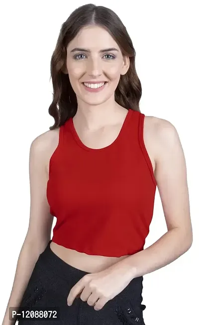 THE BLAZZE 1004 Women's Racerback Round Neck Sleeveless Crop Top