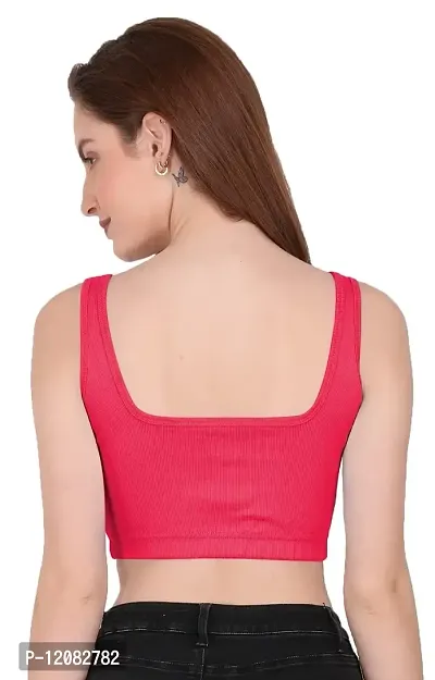 THE BLAZZE 1044 Crop Tops for Women (X-Large, Dark Pink)-thumb3