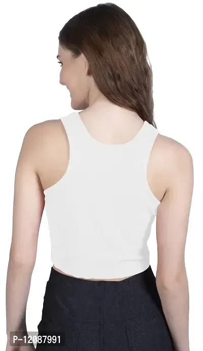 THE BLAZZE 1004 Women's Racerback Round Neck Sleeveless Crop Top-thumb3