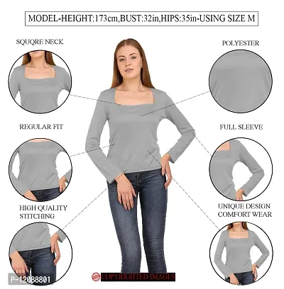 THE BLAZZE 1414 Women's Stylish Western Square Neck Full Sleeves Women's Top (M, Color_05)-thumb5