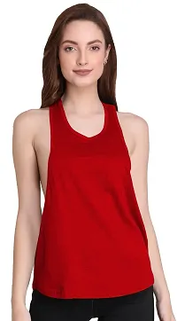 THE BLAZZE 1005 Women's Cotton Racerback Tank Top (Large(34?-36""), C - Red)-thumb4