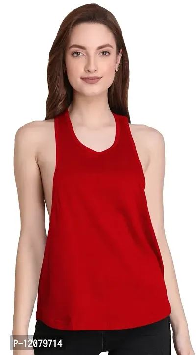 THE BLAZZE 1005 Women's Cotton Racerback Tank Top (Large(34?-36""), C - Red)-thumb5