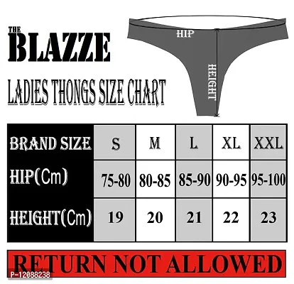 THE BLAZZE 1011 Women's Thong Low Rise Sexy Solid G-String Thong Bikini T-String Sexy Lingerie Panties Briefs-thumb5