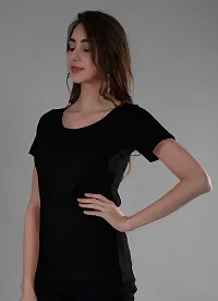 AD2CART A5014 Women's Scoop Neck Cap Sleeve T-Shirts for Women-thumb2