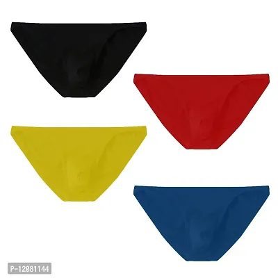 THE BLAZZE Men's Cotton Thongs (Pack of 4) (QW-100_Color May Vary_Small)