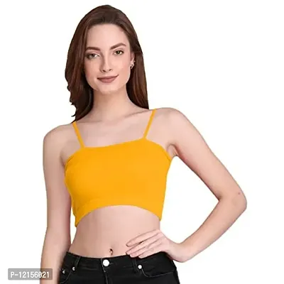 THE BLAZZE 1290 Sexy Women's Tank Tops Bustier Bra Vest Crop Top Bralette Blouse Top for Womens (M, Yellow)-thumb5