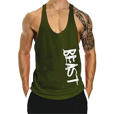 THE BLAZZE Men's Beast Tank Tops Muscle Gym Bodybuilding Vest Fitness Workout Train Stringers