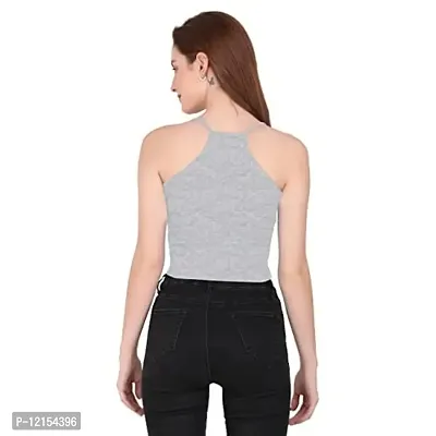 THE BLAZZE 1002 Women's Sleeveless Crop Tops Sexy Strappy Tees (X-Large(36?-38""), G - Dark Grey)