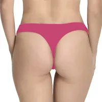 THE BLAZZE Women's Thong Low Rise Sexy Solid G-String Thong Bikini T-String Sexy Lingerie Panties Briefs (Medium(34?/85cm - Chest), Pink)-thumb1