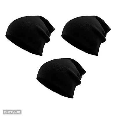 THE BLAZZE 2015 Unisex Winter Cap (Free Size, Black)