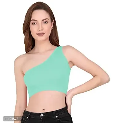 THE BLAZZE Women's Sleeveless Crop Tops Sexy Strappy Tees (XXL, Prussian Blue)-thumb4