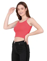 THE BLAZZE 1002 Women's Summer Basic Sexy Strappy Sleeveless Racerback Camisole Crop Top (Large(34?-36""), R - Dark Rose)-thumb3